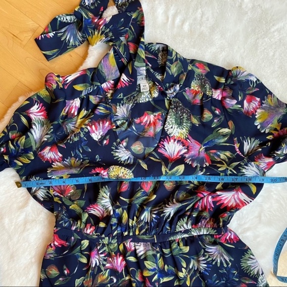 SOLD - J. Crew Navy Floral Neck Tie Dress - Picture 12 of 16